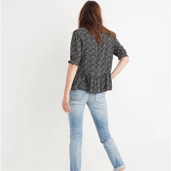 Madewell Courtyard Ruffle Hem Top in Playground Posies Size XS - Picture 3 of 10